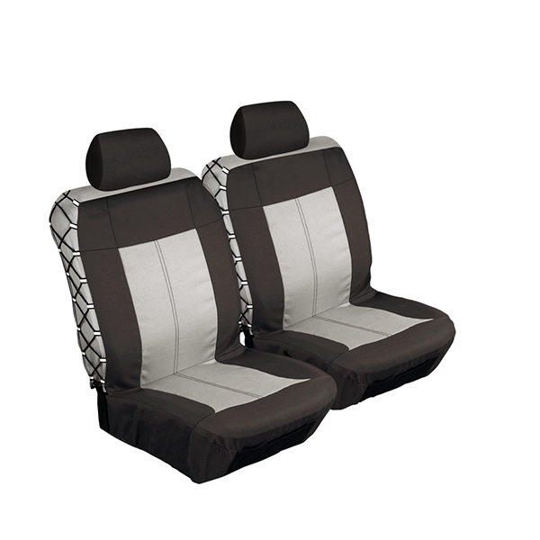 ACA - Safari 4 Piece Front Seat Cover Set - Black & Grey