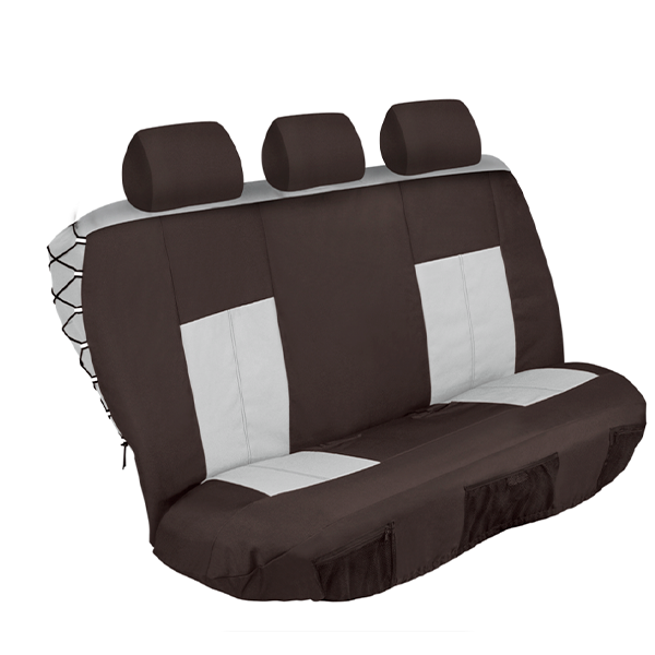 ACA - Safari 5 Piece Rear Seat Cover Set - Black and Grey