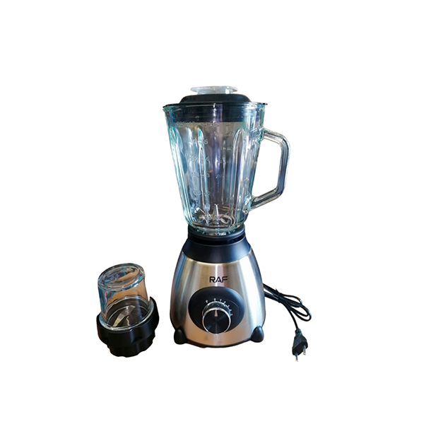 RAF Heavy Duty Electric Blender 1000W -2 In 1 Silver