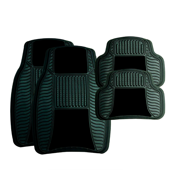 Stingray - 4 Piece Rubber/Velour Car Floor Mat Set - TT8110 - Black