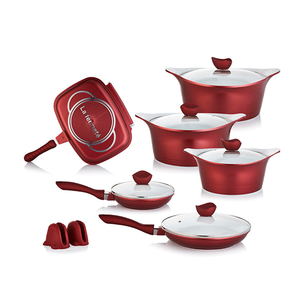 La Fermete Ceramic Coated Aluminium 14 Piece Pot Cookware set