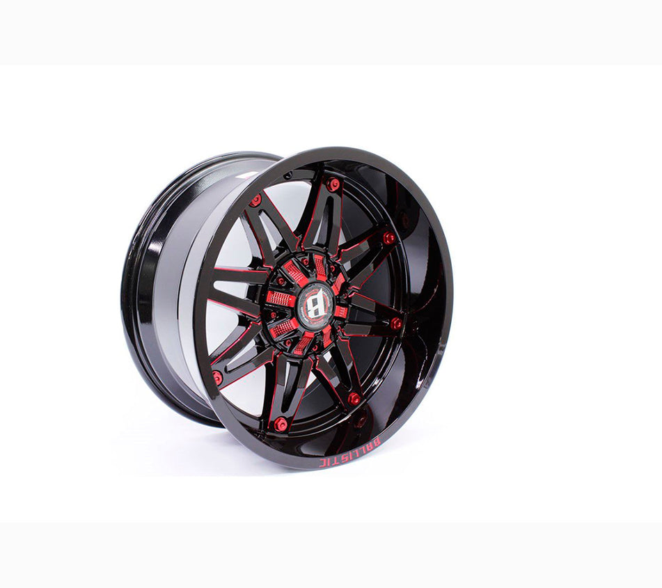 20" Rim Set - Gladiator Ballistic Gloss Black&Red Compatible with Toyota Hilux