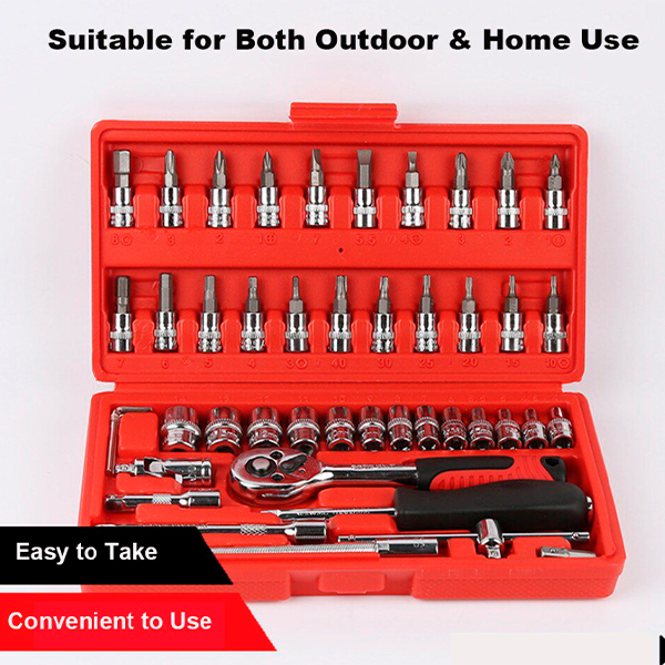 46 Pieces 1/4-Inch Socket Set