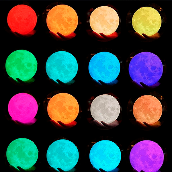 3D Print Multi-Colour LED Moon Lamp Rechargeable Luna Night Light Moon Lamp