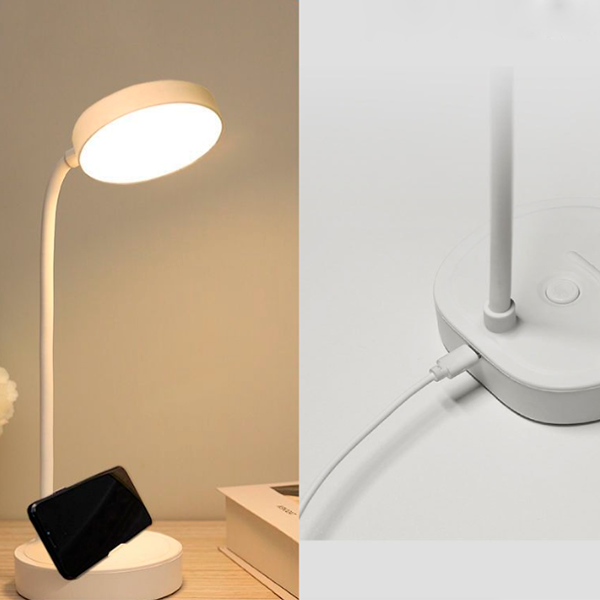 Rechargeable Desk Lamp with Flexible Gooseneck & Adjustable Brightness