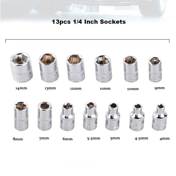 46 Pieces 1/4-Inch Socket Set